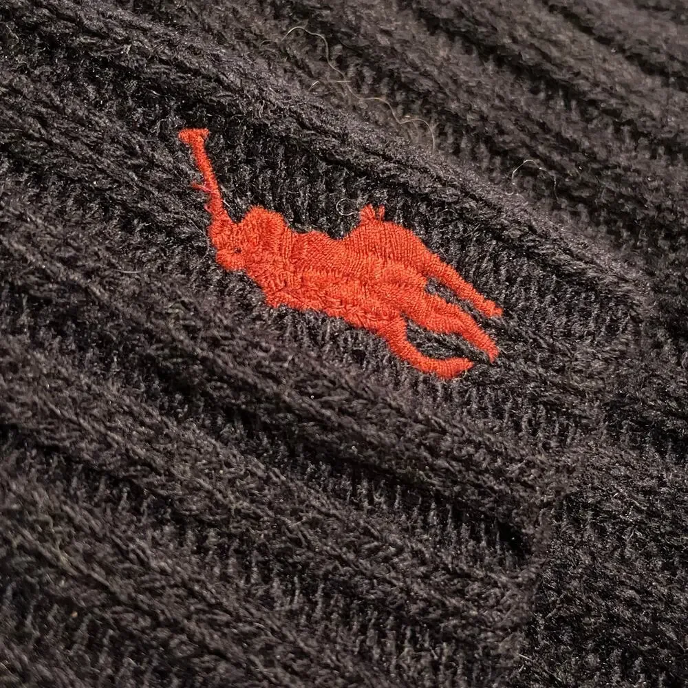 Polo Ralph Lauren Beanie & Scarf Set | Navy Rib Knit Lambswool Blend NWT